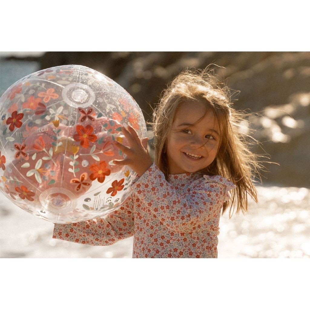 Little Dutch Pink Flowers 3D Strandbal 35 cm Roze - Image 3