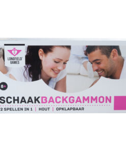 Longfield Schaak en Backgammon Houten Cassette 30x16x4 cm