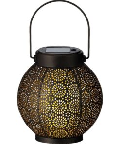 Lumineo Solar Metalen Lantaarn 14x16 cm Zwart/Goud
