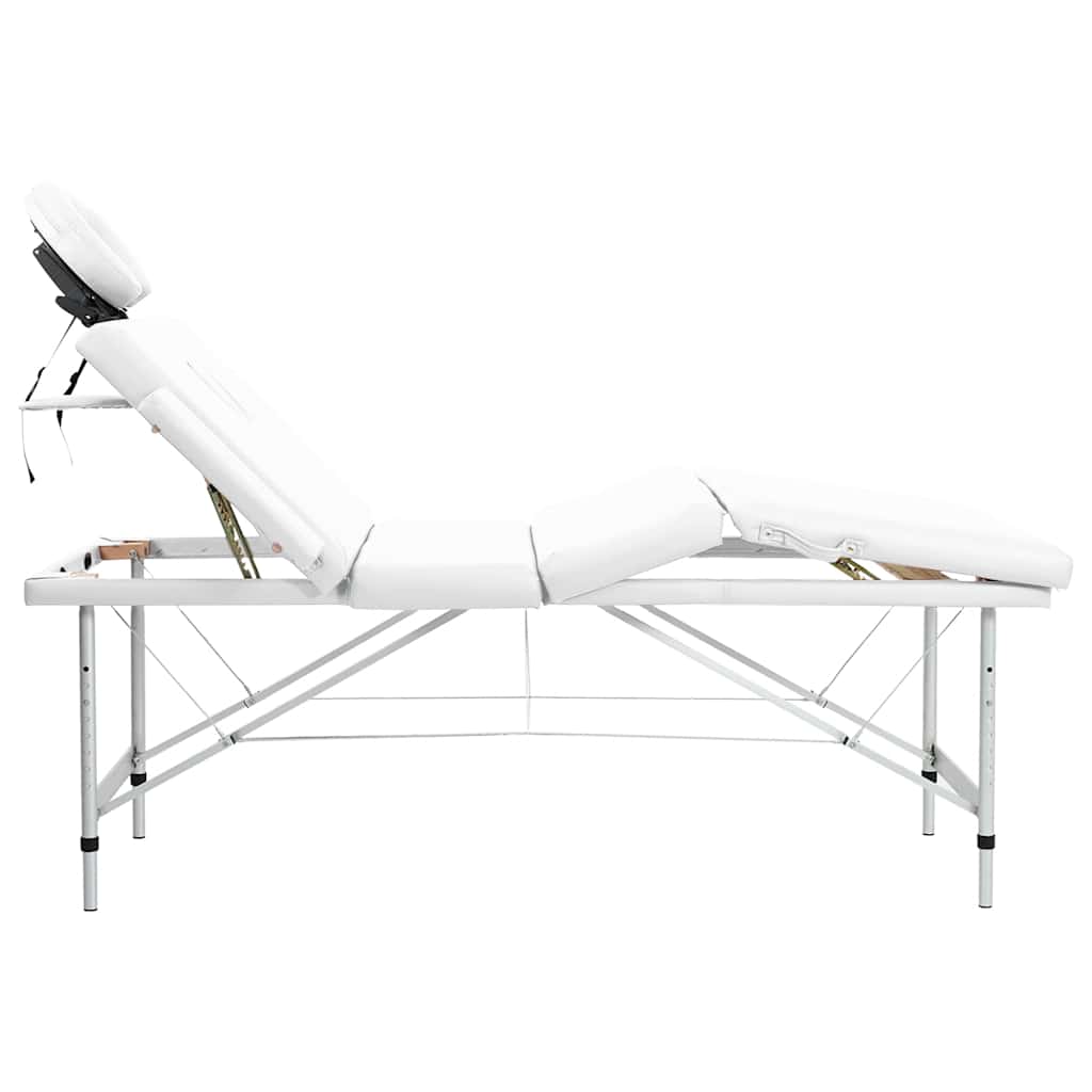 Massagetafel inklapbaar met aluminium frame (vier delen / crèmewit) - Image 4