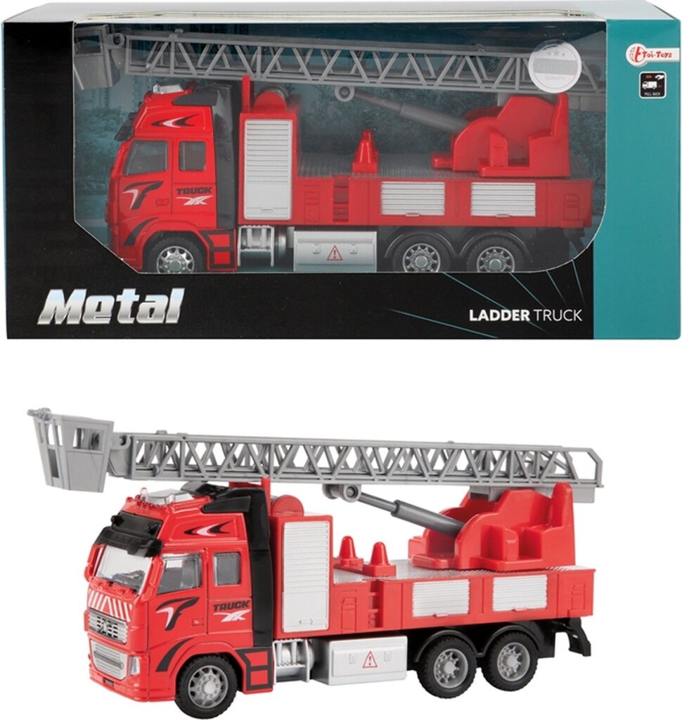 Metal Brandweerwagen 1:38 Rood 12CM - Image 3