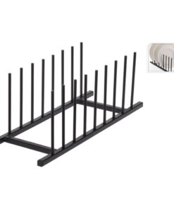 Metalen Bordenhouder 34.5x12.5 cm Zwart