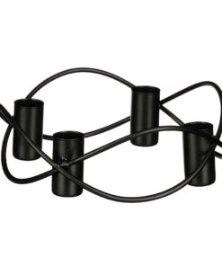 Metalen Kandelaar voor 4 Kaarsen 5.5x17 cm Zwart