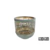Metalen Windlicht Heidi 14x14x14 cm Salie Groen/Goud