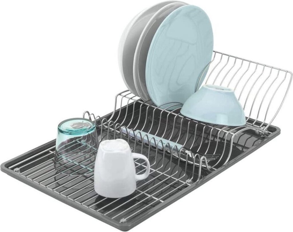 Metaltex Afdruiprek Wingtex 51x31 Cm Antraciet/zilver 2-delig - Image 2