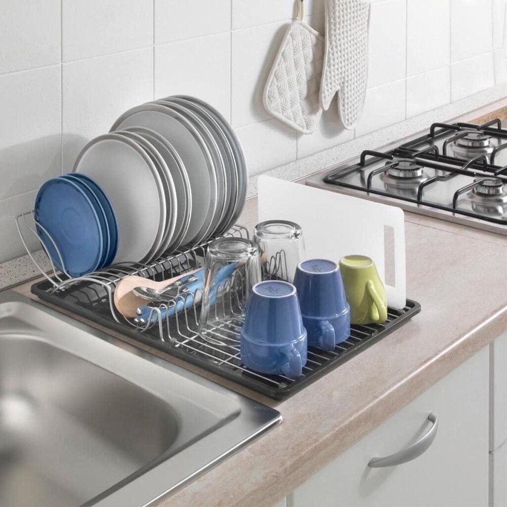 Metaltex Afdruiprek Wingtex 51x31 Cm Antraciet/zilver 2-delig - Image 4