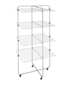 Metaltex Asymmetric Droogtoren 53 m Drooglijn 4 Etages 64x82x169 cm Zilver