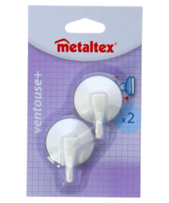 Metaltex Haken met Zuignap 2 Stuks Wit