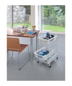 Alternative view of Metaltex Jumbotex Opbergkar met Wielen + 4 Lades 76x46x35 cm Wit/Metaal