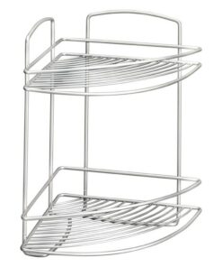 Metaltex Onda Badkamer-Hoekrek 2 Etages 22x22x35 cm Zilver