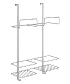 Metaltex Over The Door Space Saver Rek voor Schoonmaakspullen 30x46x12 cm Zilver