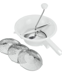 Metaltex Passeerzeef 24 cm + 3 Roestvrije Roosters Wit/RVS