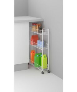 Alternative view of Metaltex Smalle Trolly met Wielen + 3 Etages 56x16x75.7 cm Wit