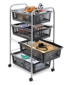 Alternative view of Metaltex Superjumbo Opbergkar 4 Manden 46x35x78 cm Zilver/Zwart