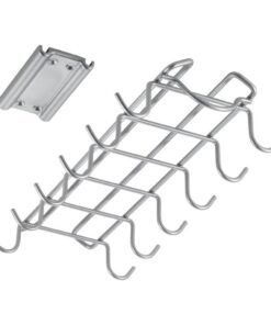 Metaltex Uitschuifbaar Kopjesrek 13x28x5 cm Zilver