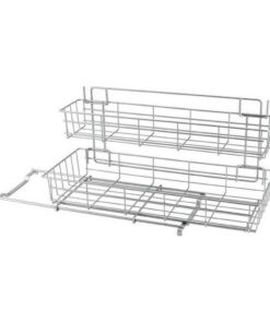 Metaltex Uitschuifbaar Opbergrek 20x58x28 cm Zilver