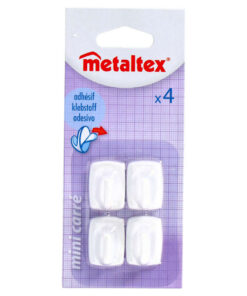 Metaltex Vierkante Plakhaken 4 Stuks Wit