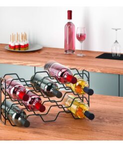 Alternative view of Metaltex Wijnrek Hexagon voor 10 Flessen 43x12x22 cm Zwart