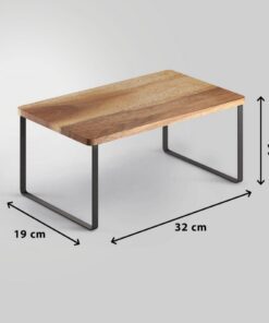 Alternative view of Metaltex York Lava Kruidenrek 1 Etage 19x32x16 cm Acacia Hout/Zwart Metaal