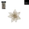 Mica Decorations Clip Poinsettia 1x8 cm 6 Stuks Champagne