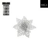 Mica Decorations Clip Poinsettia 1x8 cm 6 Stuks Zilver