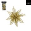 Mica Decorations Clip Poinsettia 2x16 cm 2 Stuks Goud