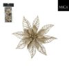 Mica Decorations Clip Poinsettia 2x16 cm Champagne 2 Stuks