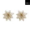 Mica Decorations Clip Poinsettia 3x13.5 cm 2 Stuks Goud