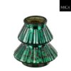 Mica Decorations Glazen Theelichthouder Boom 13x12 cm Groen