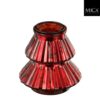 Mica Decorations Glazen Theelichthouder Boom 13x12 cm Rood