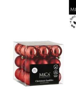 Mica Decorations Kerstballen Onbreekbaar 6 cm 27 Stuks Rood