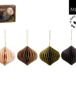 Mica Decorations Papieren Ui 8x8 cm 4 Stuks Aarde Tinten