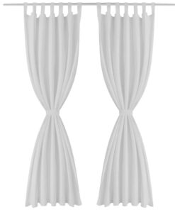 Micro-Satijnen Gordijnen met Ringen 140 x 175 cm 2 stuks (Creme)