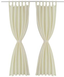 Micro-Satijnen Gordijnen met Ringen 140 x 175 cm 2 stuks (Creme)