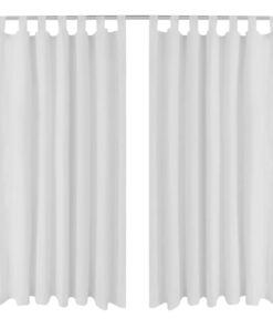 Micro-Satijnen Gordijnen met Ringen 140 x 175 cm 2 stuks (Creme)