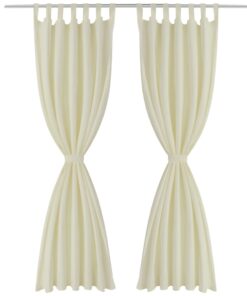 Micro-Satijnen Gordijnen met Ringen 140 x 225 cm 2 stuks (Creme)
