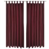 Micro-Satijnen Gordijnen met Ringen 140 x 225 cm 2 stuks (Wijnrood)