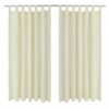 Micro-Satijnen Gordijnen met Ringen 140 x 245 cm 2 stuks (Creme)