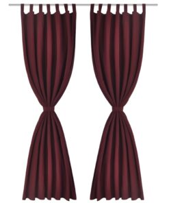 Micro-Satijnen Gordijnen met Ringen 140 x 245 cm 2 stuks (Wijnrood)