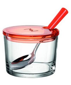 Montana Jampot 10 cm + Lepel Oranje/Glas