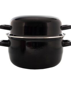 Mosselpan Emaille 24 cm Zwart