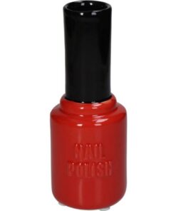 Alternative view of Nagellak Vaas 7x7x18.5 cm Rood/Zwart