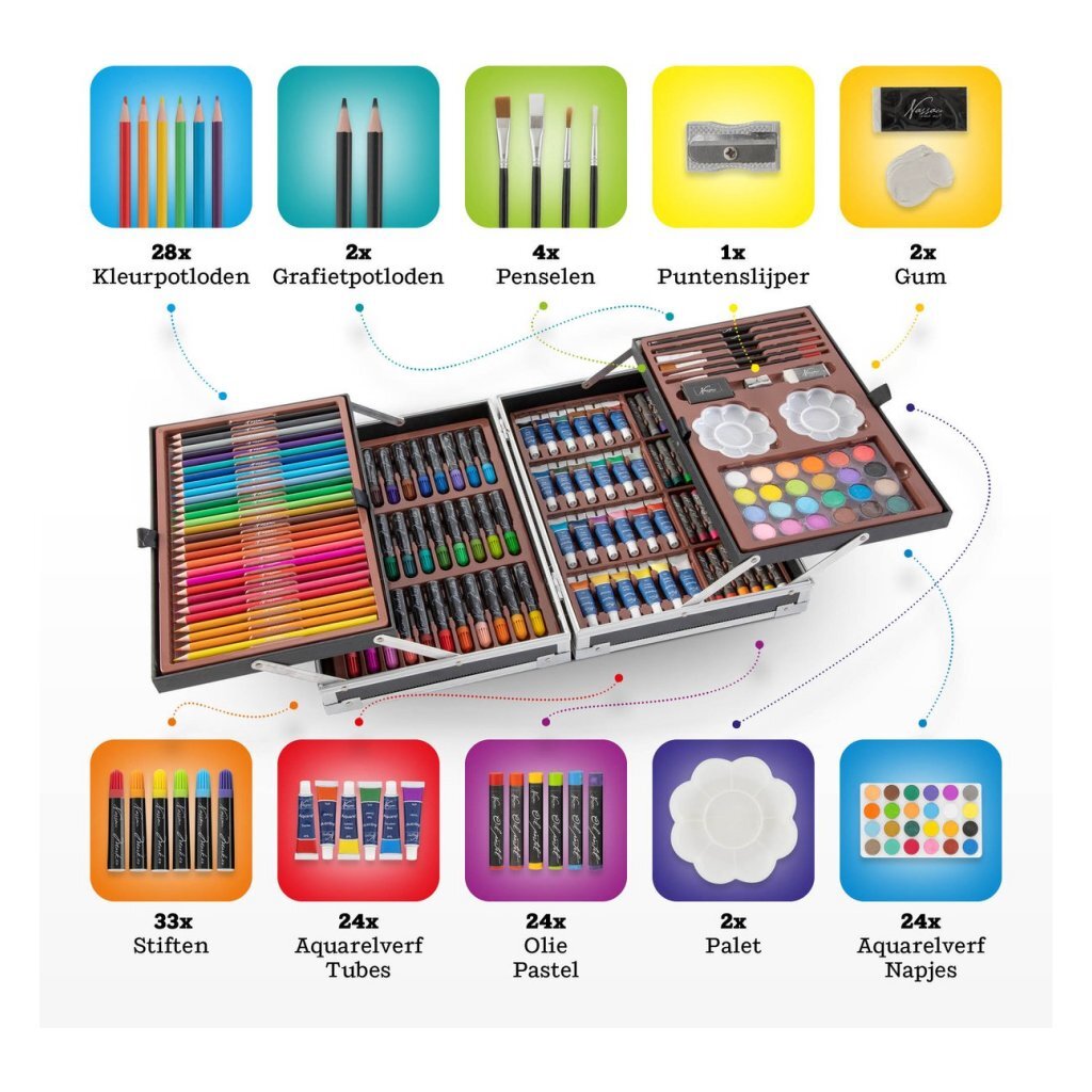 Nassau Schilder en Kleur Koffer 121-delig - Image 2