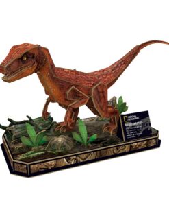 Alternative view of National Geographic Houten 3D Puzzel Velociraptor 63 Stukjes