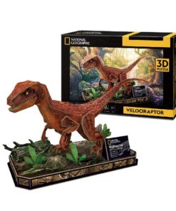 National Geographic Houten 3D Puzzel Velociraptor 63 Stukjes