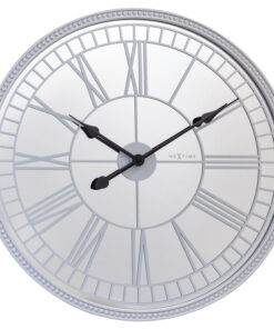 NeXtime NE-3255WI Spiegelklok - 43cm - Stille Wandklok - Landelijk - Wit - - "Cleopatra"