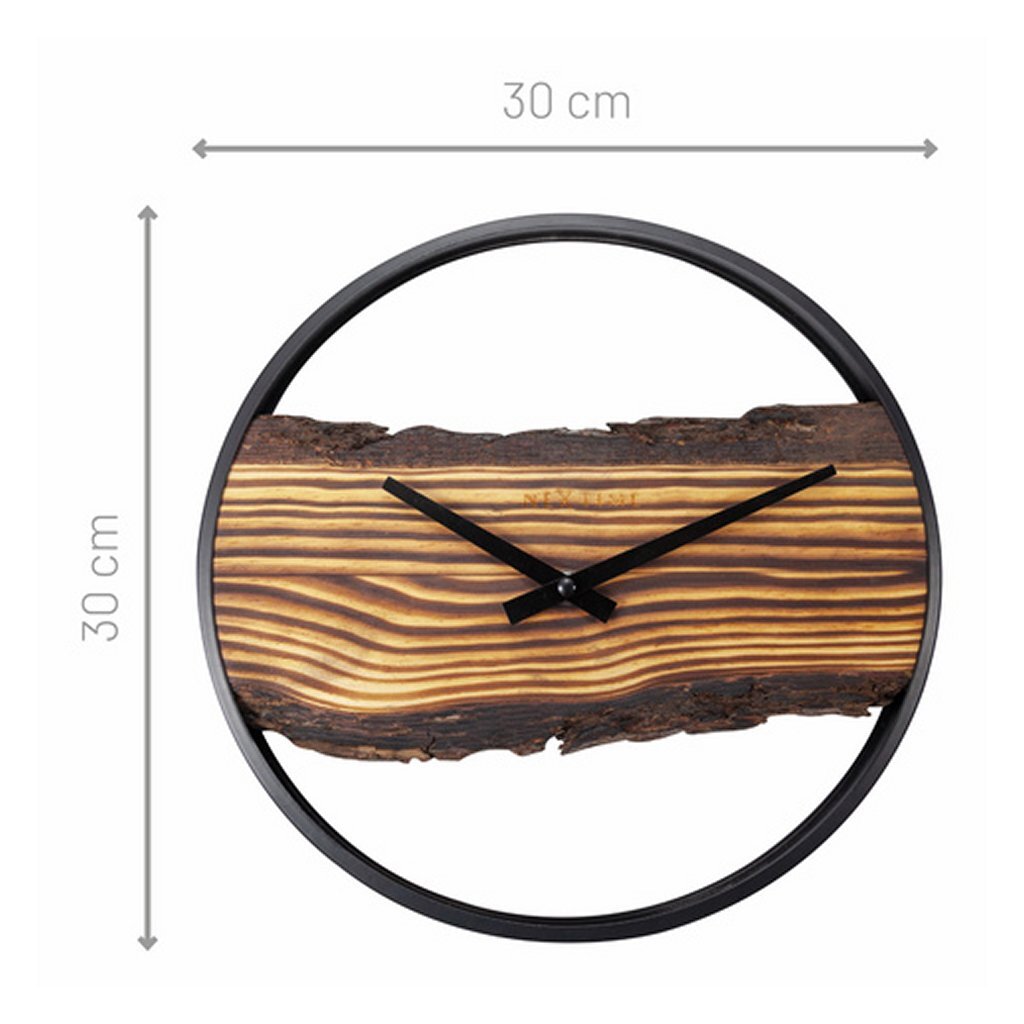 NeXtime NE-3264BR Wandklok Forest 30 cm Hout/Zwart Metaal - Image 4