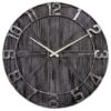 NeXtime NE-3276ZW Wandklok York 50 cm Zwart/Hout/Metaal