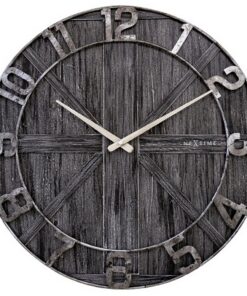 NeXtime NE-3276ZW Wandklok York 50 cm Zwart/Hout/Metaal
