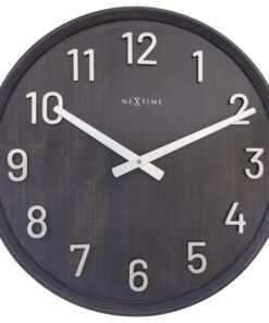 NeXtime NE-3284ZW Grote Wandklok - 50cm- Stille Klok - Walnoot - Zwart - "Precious"